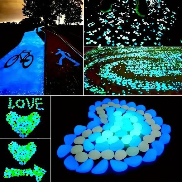 100pcs Artificial Mixed Color Glow Stones Fluorescent Rocks For Home Decor