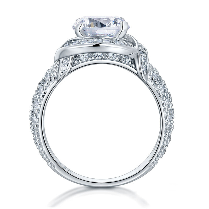 Vintage Style Art Deco 925 Sterling Silver Ring Promise Engagement XFR8238