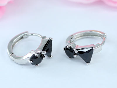 1 Carat Black Onyx Huggie Earrings XE331-3