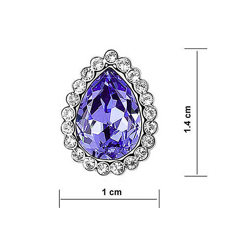 2 Carat Purple Pear Cut Stud Earrings Use Austrian Crystal XE573-2